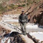 Maras Salt Mines Man Standing Pools